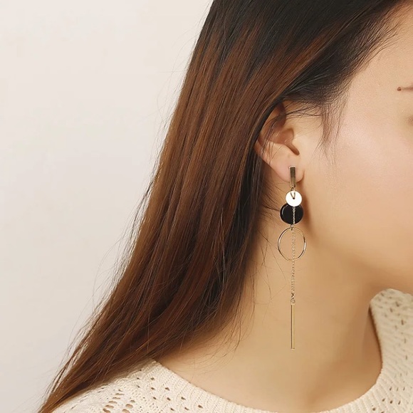 Silver Tone Long Earrings - Picture 2 of 3